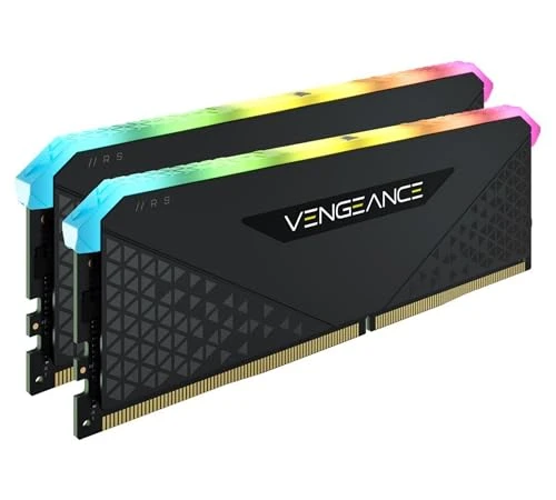Corsair Vengeance RGB RS 32 GB (2 x 16 GB) DDR4 3.600 MHz C18 RAM (Dinamik RGB aydınlatma, Intel 300/400/500 ve AMD 400/500 Serisi ile uyumluluk) Siyah CMG32GX4M2D3600C18 2 x 16 GB ürün görseli 1