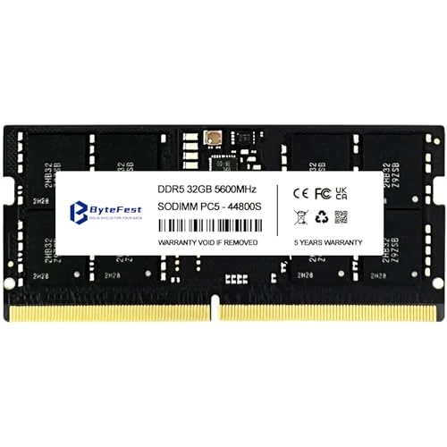 ByteFest DDR5 RAM 32 GB 5600 MHz PC5-44800 CL46 1.1 V SODIMM 262-Pin Dizüstü/Dizüstü RAM Bellek Modülü ürün görseli 1