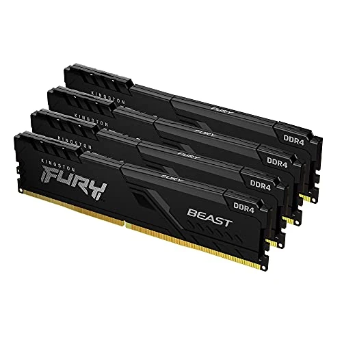 Kingston FURY Beast 64 GB (4x16 GB) 3600 MHz DDR4 CL18 Masaüstü Bellek Seti, 4 KF436C18BBK4/64 ile ürün görseli 1