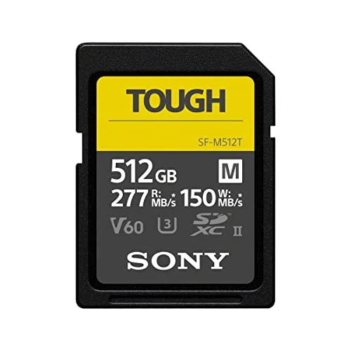 Sony SF-M512T Dayanıklı 512 GB SDXC hafıza kartı UHS-II, V60, Sınıf 10, 277 MB/s'ye kadar okuma, 150 MB/s'ye kadar yazma - son derece sağlam, IP68, darbeye ve suya dayanıklı ürün görseli 1