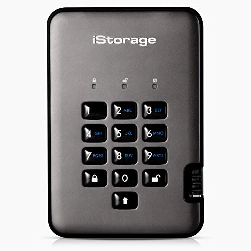 iStorage diskAshur PRO2 SSD 1TB - Güvenli Katı Hal Sürücüsü - FIPS Düzey 2 - Parola Korumalı - Toza/Suya Dayanıklı ürün görseli 1