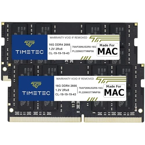 Timetec 32 GB KIT (2x16 GB) 2020 Ortası iMac 20.1/20.2/2019 Ortası için Apple DDR4 2666 MHz/2667 MHz ile uyumlu Retina 5K ile iMac19.1 27 inç, 2018 Sonu Mac mini (8.1) PC4-21333/PC4-21300 MAC RAM ürün görseli 1