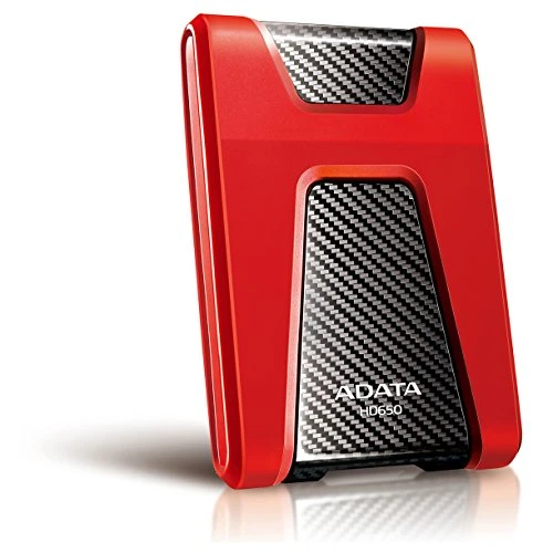 ADATA HD650 - 2 TB, USB 3.2 Gen.1'li harici sabit sürücü, kırmızı ürün görseli 1