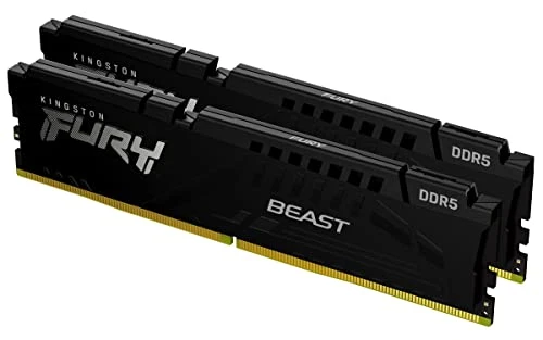 Kingston FURY Beast Siyah DDR5 32 GB (2x16 GB) 6000MT/s CL36 DIMM Masaüstü Oyun Bellek Seti, 2 AMD EXPO ve Intel XMP ile - KF560C36BBE2K2-32 ürün görseli 1