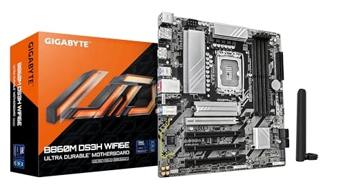 GIGABYTE B860M DS3H WIFI6E anakart - Intel Core Ultra CPU'lar, 5+1+2+1 fazlı VRM, 9066MHz'e kadar DDR5, 1xPCIe 5.0 + 1xPCIe 4.0 M.2, 2.5 GbE LAN, WiFi 6E, USB 3.2 Gen 2 ürün görseli 1