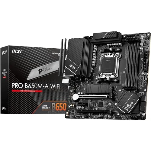 MSI PRO B650M-A WiFi anakart, Micro-ATX - Ryzen 9000, 8000 ve 7000 serisi işlemcileri destekler, AM5 - DDR5 Memory Boost 6400+MHz/OC, 2 x PCIe 4.0 x16, 2 x M.2 Gen4, Wi-Fi 6E ürün görseli 1