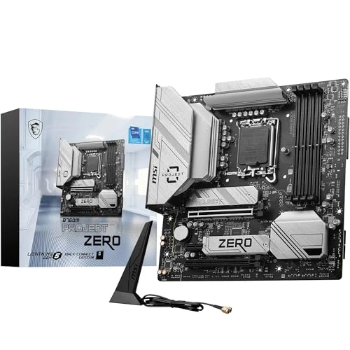 MSI B760M Project Zero anakart, Back Connect mATX - 14., 13. ve 12. nesil Intel Core işlemcileri LGA 1700, DDR5 7800+MHz/OC, PCIe 5.0 x16'yı destekler ürün görseli 1