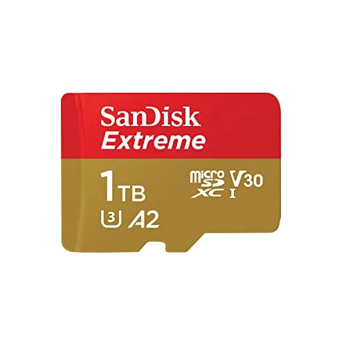 SanDisk Extreme microSDXC UHS-I Hafıza Kartı 1 TB + Adaptör (Akıllı Telefonlar, Aksiyon Kameraları ve Drone'lar için, A2, C10, V30, U3, 190 MB/s Aktarım, RescuePRO Deluxe) ürün görseli 1