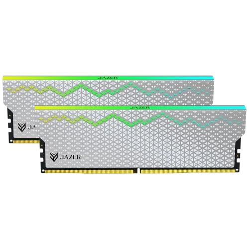 JAZER 32GB DDR5 RAM (2x16GB) RGB 6000MHz CL38 XMP3.0 PC bilgisayar oyun belleği, PC masaüstü belleği için 288 pinli yüksek hızlı oyun bellek modülü - beyaz ürün görseli 1