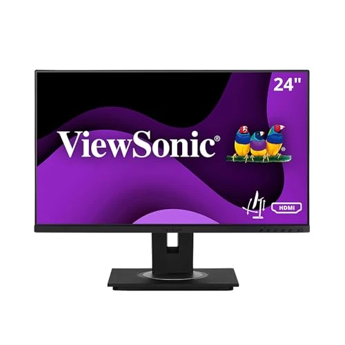 Viewsonic VG2448A-2 60,5 cm (24 inç) ofis monitörü (full HD, IPS paneli, HDMI, DP, USB 3.0 hub, yüksekliği ayarlanabilir, hoparlörler, göz bakımı, 4 yıl değiştirme servisi) siyah ürün görseli 1