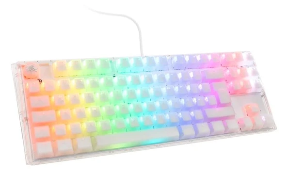 Ducky One 3 Aura Beyaz TKL Oyun Klavyesi, RGB LED - MX Sessiz Kırmızı ürün görseli 1