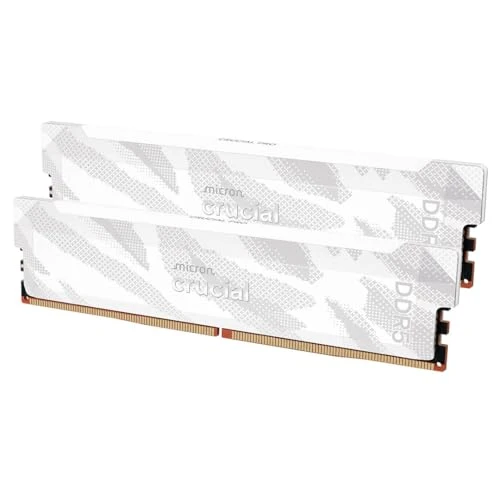 Crucial Pro DDR5 RAM 32 GB Kit (2x16 GB) 6400 MHz CL32, Oyun PC RAM'i, Intel XMP 3.0 / AMD Expo, Beyaz - CP2K16G64C32U5W ürün görseli 1