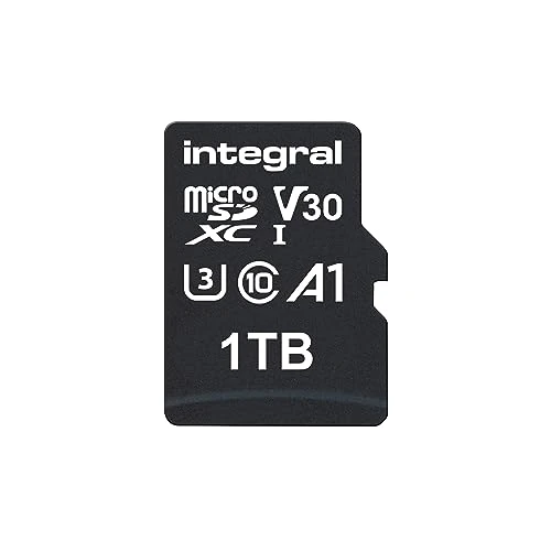 Integral 1 TB microSD Kart Premium Yüksek Hızlı 4K Video Bellek Kartı - 100 MB/s'ye kadar Okuma ve 50 MB/s'ye kadar Yazma, UHS-I, U3, Sınıf 10, A1 Uygulama Performansı ürün görseli 1