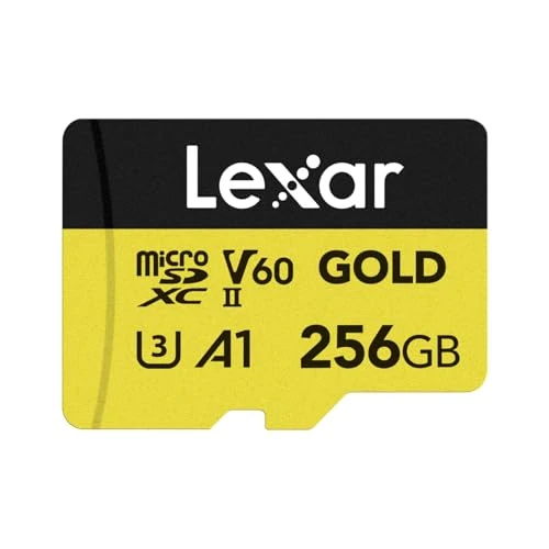 Lexar Mikro SD Kart 256 GB, microSDXC UHS-II Bellek Kartı, V60, U3, A1, C10 microSD Kart, 280 MB/s'ye Kadar Okuma Hızı, Drone/Aksiyon Kamerası/UHS-II Oyun Cihazı için ürün görseli 1