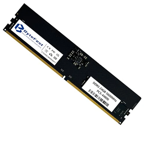 ByteFest DDR5 RAM 24 GB 5600 MHz PC5-44800 CL46 UDIMM 1.1 V 288 Pin Masaüstü Bilgisayar Mise à Level du Modülü RAM bellek ürün görseli 1