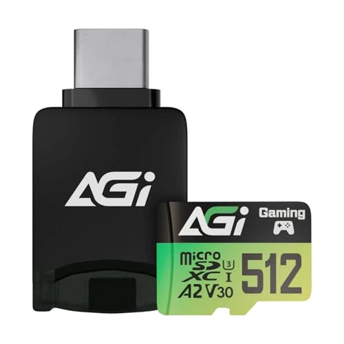 AGI TF138 MicroSDXC Hafıza Kartı 512 GB, Adaptör ve Okuyucu ile, 3'ü 1 arada microSDXC, A2, U3, V30, Drone/DashCam/Kamera/Telefon/Anahtar/PC/Tablet için 170 MB/s'ye kadar Okuma Hızı ürün görseli 1