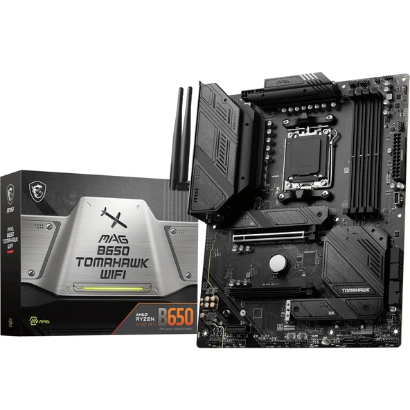 MSI MAG B650 Tomahawk WiFi anakart, ATX - Ryzen 9000, 8000 ve 7000 serisi işlemcileri destekler, AM5-14 Duet Rail 80A VRM, DDR5 Memory Boost 6400+MHz/OC, 2 x PCIe 4.0 x16, 3X M.2 Gen4, Wi-Fi 6E ürün görseli 1