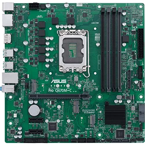 ASUS Pro Q670M-C-CSM LGA 1700 (Intel 12. Nesil ve Intel vPro) mATX anakart (PCIe 4.0, DDR5 4800, 2xNVMe SSD M.2, USB 3.2 Gen 2, ASUS Önyükleme) ürün görseli 1