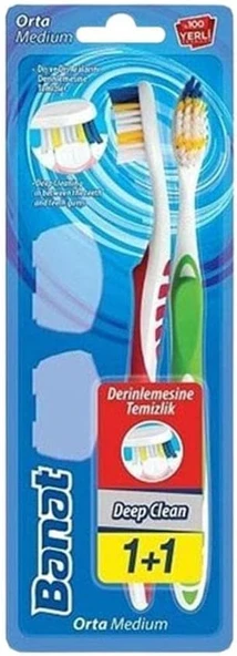 Banat Deep Clean Medium Orta Diş Fırçası 1+1 ürün görseli 1