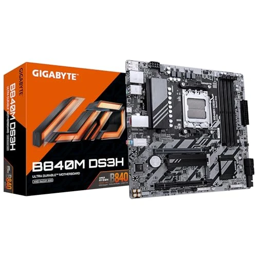 GIGABYTE B840M DS3H anakart - AMD Ryzen 9000 CPU, 8+2+2 fazlı VRM, 8200 MHz'e kadar DDR5, 2xPCIe 4.0 M.2, 2.5GbE LAN, USB 3.2 Gen 1 ürün görseli 1