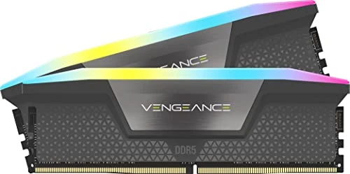 Corsair VENGEANCE RGB DDR5 64 GB (2x32 GB) DDR5 5200 MHz CL40 AMD EXPO Intel XMP iCUE Uyumlu Bilgisayar Belleği - Gri (CMH64GX5M2B5200Z40K) ürün görseli 1