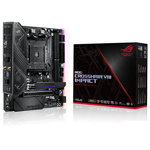 ASUS ROG Crosshair VIII Etki Oyun Anakartı (AMD AM4 Soket, Mini-DTX Form Faktörü, SO-DIMM.2, Wi-Fi 6, PCIe 4.0, Aura Sync, USB 3.2 Gen2) ürün görseli 1