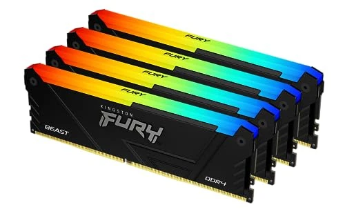 Kingston FURY Beast RGB 32 GB 3600MT/s DDR4 CL17 DIMM (4'lü Kit) PC RAM KF436C17BB2AK4/32 ürün görseli 1