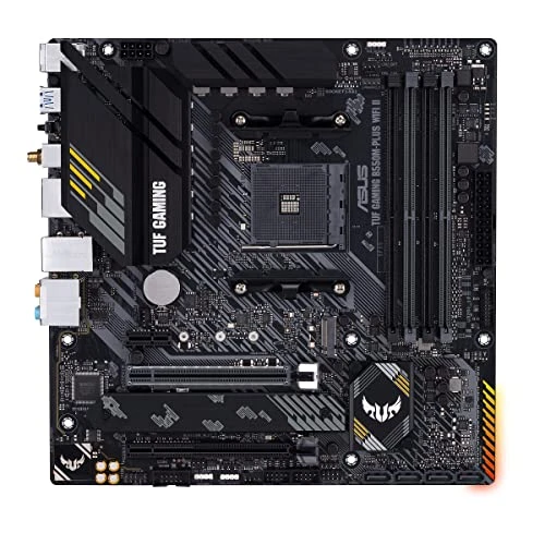 ASUS TUF Gaming B550M-PLUS WiFi II anakart soketi Ryzen AM4 (AMD B550, mATX, PCIe 4.0, çift M.2, WiFi6, SATA 6 Gbit/s, Aura Sync) ürün görseli 1