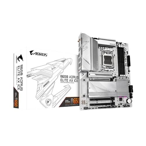 GIGABYTE B650 AORUS ELITE AX ICE anakart - AMD Ryzen 9000 CPU'ları, 12+2+2 fazlı dijital VRM'yi, 8000 MHz'e kadar DDR5 (OC), 1xPCIe 5.0 + 2xPCIe 4.0 M.2, Wi-Fi 6E, 2.5GbE LAN, USB 3.2 Gen 2x2'yi ürün görseli 1