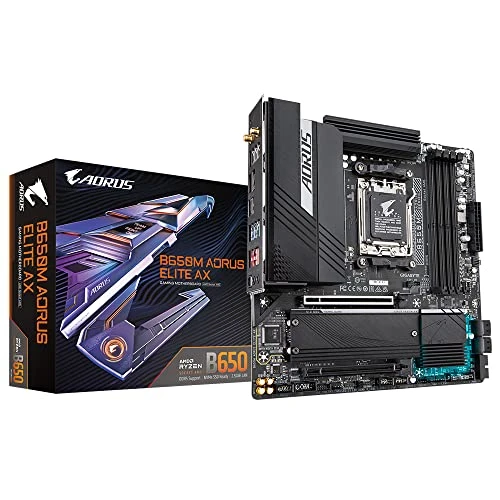 GIGABYTE B650M AORUS Elite AX anakart - AMD Ryzen 9000 serisi, 12+2+1 fazlı VRM, 8000 MHz'e kadar DDR5 (OC), 1xPCIe 5.0 + 1xPCIe 4.0 M.2, 2.5 GbE LAN, WiFi 6E, USB 3.2 Gen 2 ürün görseli 1