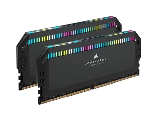 Corsair Dominator Platinum RGB DDR5 32 GB (2x16 GB) 6200 MHz C36 Intel Optimize Edilmiş Masaüstü Belleği (Yerleşik Voltaj Düzenlemesi, CORSAIR DHX Soğutma, 12 Ultra Parlak CAPELLIX RGB LED) Siyah ürün görseli 1