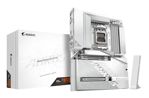 GIGABYTE B850 AORUS Stealth Ice anakart - AMD Ryzen 9000 serisi CPU'ları, dijital 14+2+2 fazlı VRM'yi, 8200 MHz'e kadar DDR5 (OC), 2 x PCIe 5.0 + 2 x PCIe 4.0 M.2, Wi-Fi 7, 5 GbE LAN'ı destekler ürün görseli 1