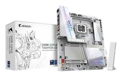 GIGABYTE Z890 AORUS Tachyon Ice anakart - Intel Core Ultra (Seri 2) işlemciler, 18+1+2 fazlı VRM, 9500 MHz'e kadar DDR5 (O.C), 1 x PCIe 5.0 + 3 x PCIe 4.0, Wi-Fi 7, 5 GbE LAN, USB 3.2 Gen 2x2 ürün görseli 1