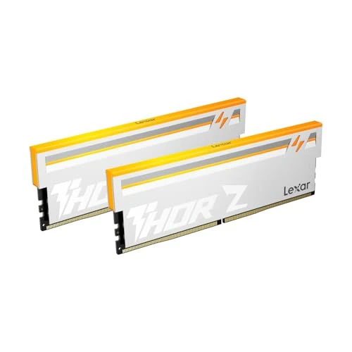 Lexar THOR Z Serisi RGB DDR5 RAM 32GB Kit (2x16GB) 6000 MHz CL36, DRAM 288-Pin UDIMM Masaüstü Belleği, Yüksek Performanslı Oyun Bilgisayarı Belleği Intel XMP 3.0/AMD Expo'yu, On-Die ECC, 1,4V Gümüş ürün görseli 1