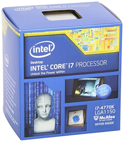 Intel Core i7 4770K işlemci (3,5 GHz, soket LGA1150, 8 MB önbellek) kutulu ürün görseli 1