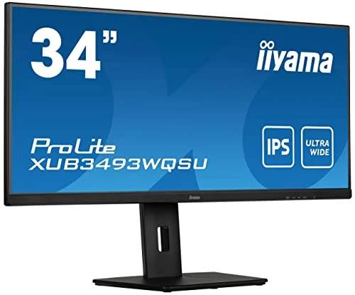 iiyama Prolite XUB3493WQSU-B5 86,7 cm 34 inç ADS-IPS LED monitör UWQHD HDMI DP USB3.0 Adaptive Sync Pip yükseklik ayarı siyah ürün görseli 1