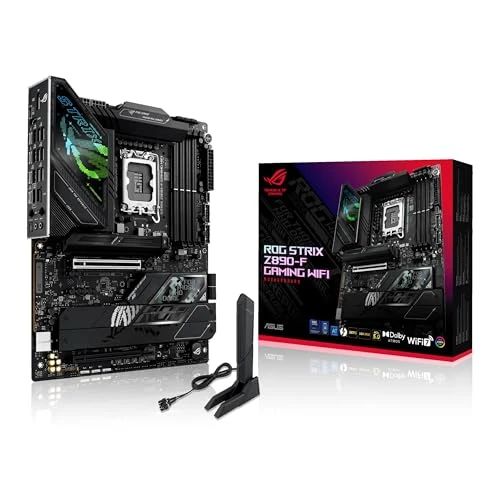 ASUS ROG Strix Z890-F Oyun WiFi anakart soketi Intel LGA 1851 (ATX, Gelişmiş AI, DDR5, WiFi 7, 5X M.2, Q-Release, PCIe 5.0, 2X Thunderbolt 4, DIMM Fit) ürün görseli 1