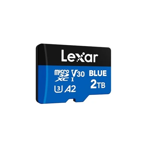 Lexar Mavi Mikro SD Kart 2 TB, 160 MB/s'ye kadar Okuma, microSDXC UHS-I Kart, Sınıf 10, U3, V30, A2, Full HD ve 4K Video, Akıllı Telefonlar/Tabletler/Aksiyon Kameraları için Yüksek Hızlı Hafıza Kartı ürün görseli 1