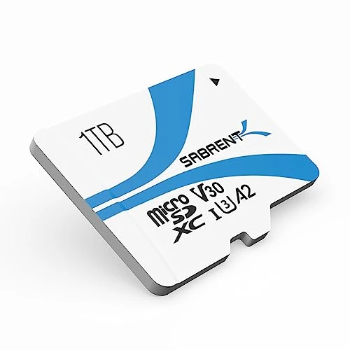 SABRENT Micro SD kart 1TB V30, SD kart UHS-I A2, hafıza kartı MicroSDXC, Class 10, U3, Full HD ve 8K UHD kart, 100 MB/s'ye kadar (SD-MQ30-1TB) ürün görseli 1