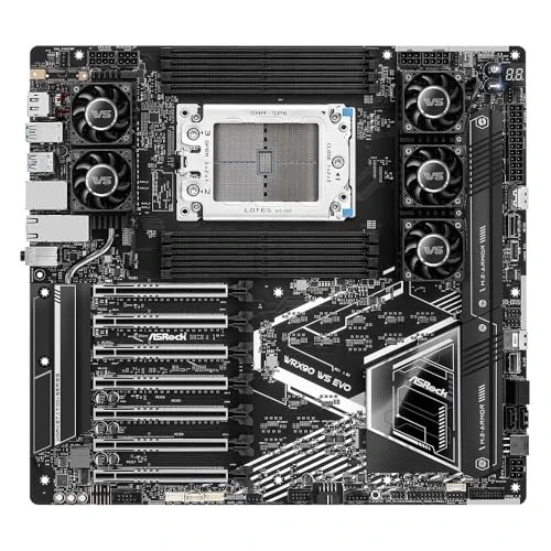 ASROCK WRX90 WS EVO, İş İstasyonu, AMD WRX90, sTR5, EEB, 8 DDR5 ECC, Çift 10G LAN, SlimSAS, MCIO, 7X PCIe5 x16, 2X M.2 ürün görseli 1