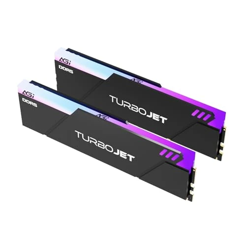 AGI UD858 TURBOJET RGB DDR5 32GB (2x16GB) DDR5 6000MHz CL30, 288-Pin UDIMM PC Bellek RAM, AMD EXPO ve Intel XMP ile uyumlu - Siyah ürün görseli 1