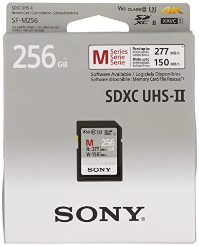 Sony SF-M256 256 GB SDXC hafıza kartı UHS-II, V60, Sınıf 10, 277 MB/s'ye kadar okuma, 150 MB/s'ye kadar yazma - sağlam, toza ve suya karşı korumalı, IP57 ürün görseli 1