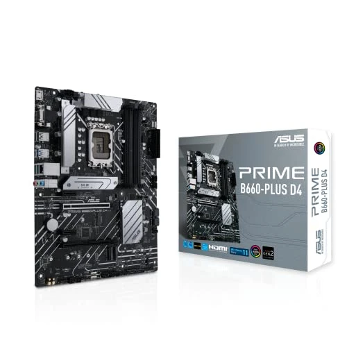 ASUS Prime B660-PLUS D4 LGA 1700 (Intel 12. Nesil) ATX anakart (PCIe 4.0, DDR4.3xM.2 yuvaları, 2,5 GB LAN, ön USB 3.2 Gen 1 Type-C, Thunderbolt 4 başlık desteği) ürün görseli 1