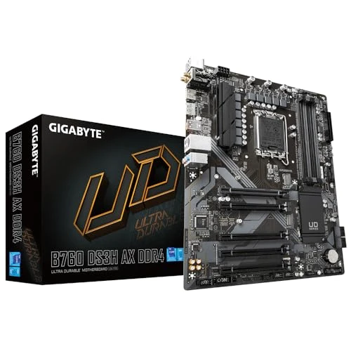 GIGABYTE B760 DS3H AX DDR4 anakart - 14. nesil Intel Core işlemcileri, 8+2+1 fazlı dijital VRM'yi, 5333MHz DDR4'e (OC), 2X PCIe 4.0 M.2, Wi-Fi 6E, GbE LAN, USB 3.2 Gen 2'yi destekler ürün görseli 1