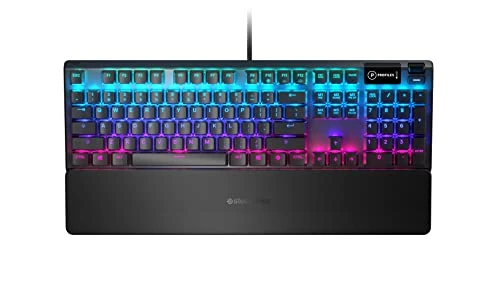 SteelSeries Apex 5 - Hibrit mekanik oyun klavyesi - Her tuşa RGB aydınlatma - Oled akıllı ekran - Amerikan (QWERTY) düzeni, siyah ürün görseli 1