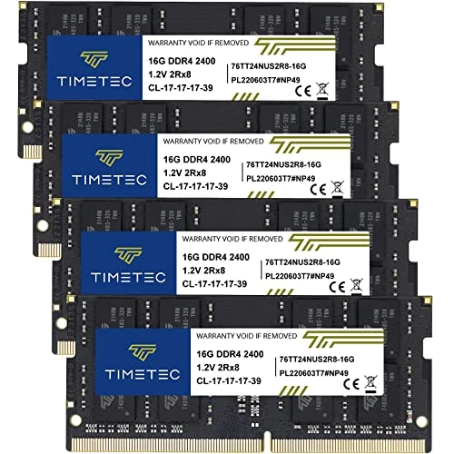 Timetec 64GB KIT (4x16GB) DDR4 2400MHz PC4-19200 ECC Olmayan Arabelleksiz 1.2V CL17 2Rx8 Çift Kademeli 260 Pin SODIMM Dizüstü Dizüstü Bilgisayar Bilgisayar Bellek RAM Modülü (64GB KIT (4x16GB)) ürün görseli 1