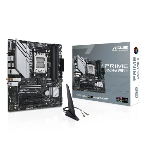 ASUS Prime B650M-A WiFi II Oyun Anakartı Soketi AMD AM5 (Ryzen, mATX, DDR5 Bellek, PCIe 5.0, 2,5 GB Ethernet, WiFi 6, DisplayPort, HDMI, VGA, USB 3.2, Aura Sync) ürün görseli 1