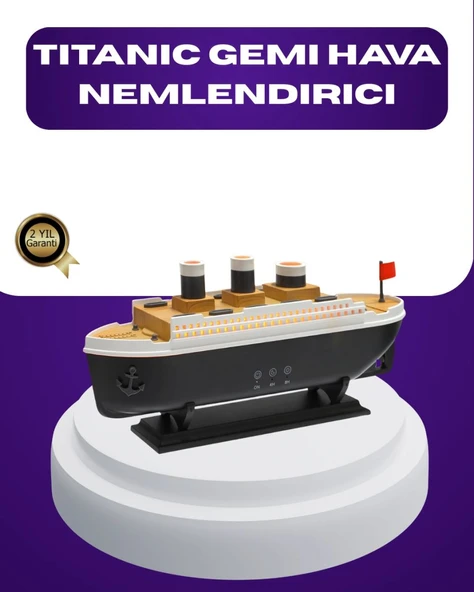 Titanik Gemi Tasarımlı Led Işıklı H.a Nemlendirici Buhar Efektli Oda Difüzörü ürün görseli 1