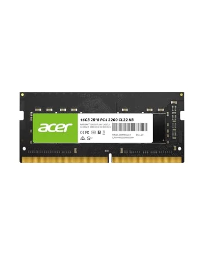 Acer SD100 16GB DDR4 SODIMM 3200MHz CL22(2R8) - 260-Pin Bilgisayar RAM - Alçak Gerilim Bellek Modülü - Dizüstü Bilgisayar ve Dizüstü Bilgisayar Yükseltmesi için PC RAM (Tekli) ürün görseli 1