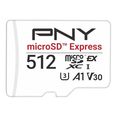 PNY microSD™ Express 512 GB UHS-I U3 V30 A1 microSDXC flash bellek kartı, 890 MB/s'ye kadar okuma ve 810 MB/s'ye kadar yazma, Nintendo Switch 2 gibi microSD Express uyumlu cihazlar için idealdir ürün görseli 1